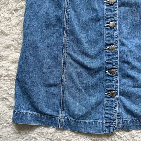Vintage Gap Dress Denim Button Front Sleeveless Mini 100% Cotton Blue Sz 10 - Picture 7 of 11